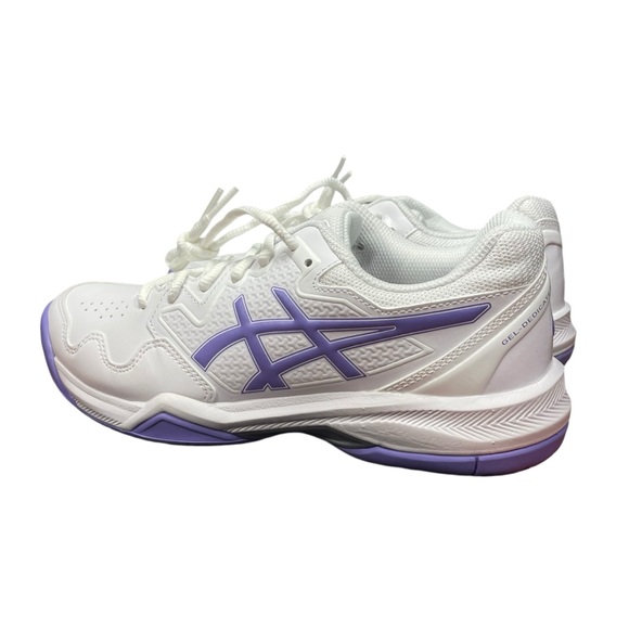 Women’s ASICS Gel-Dedicate 7 sneakers. White/Amethyst. Size 8W. - Picture 7 of 13